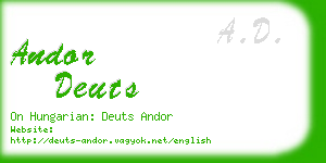 andor deuts business card